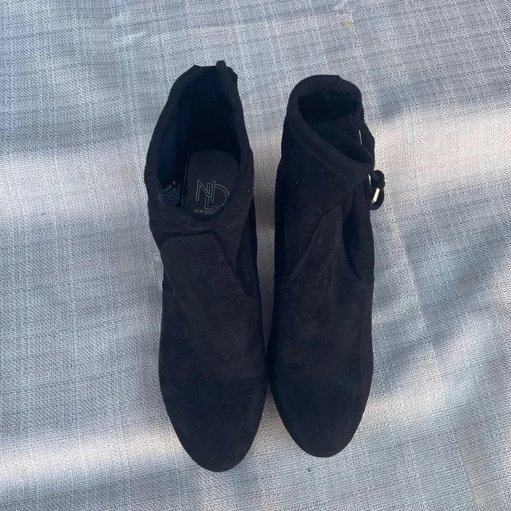 Women's Suede Black Booties - Sz. 8
